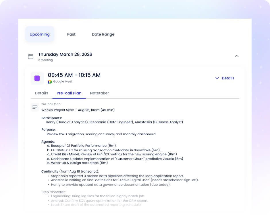 AI Pre-Call Planner
